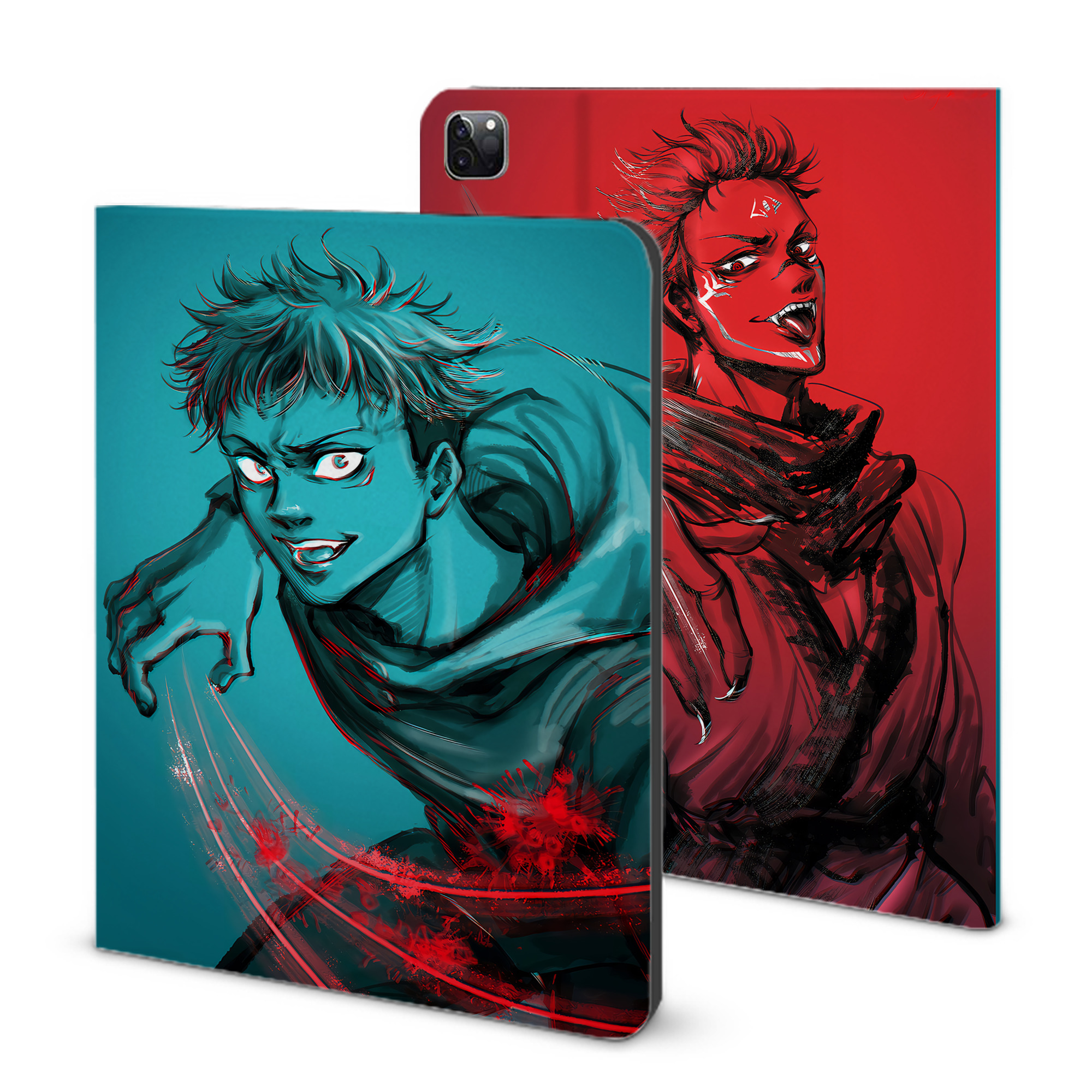 （画像用） 呪術廻戦 Jujutsu Kaisen IPad ケース ブック型 PUレザー TPU 耐衝撃 軽量 薄型 ペン収納なし 全面保護 IPad 各モデル対応